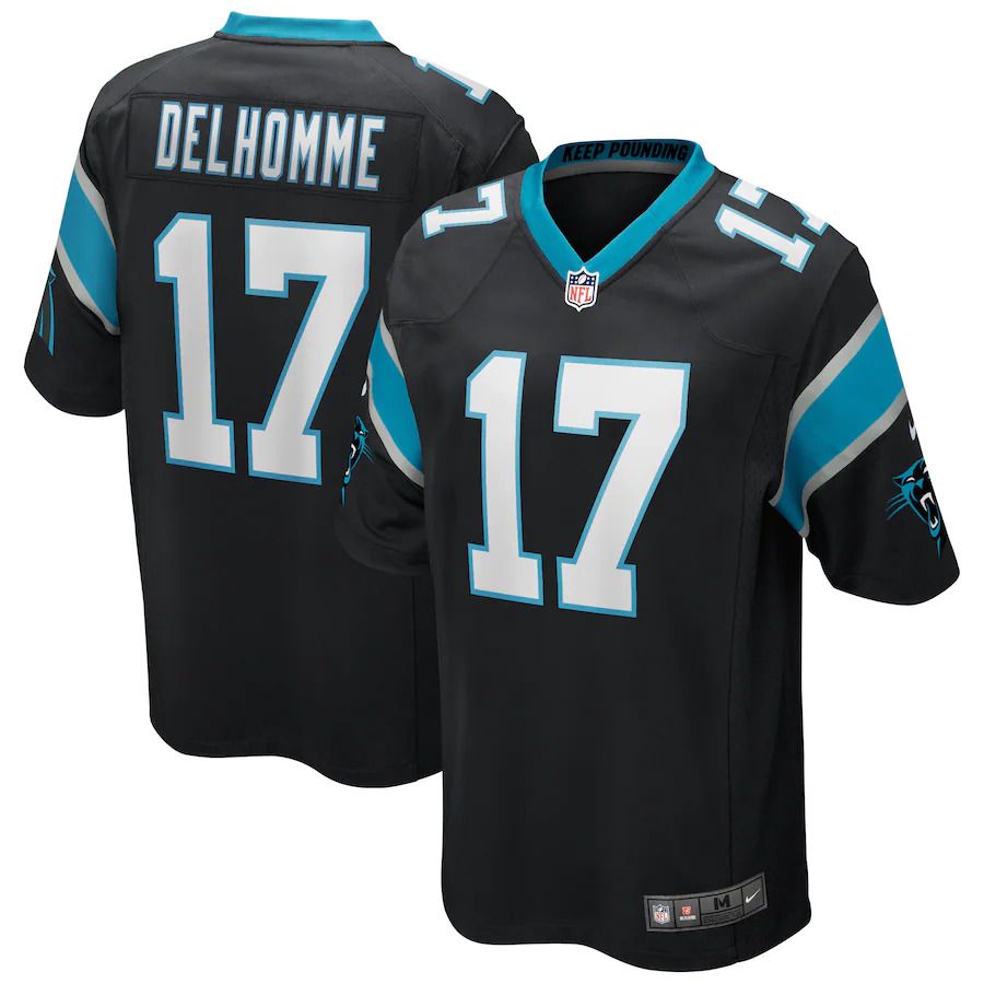 Men Carolina Panthers #17 Jake Delhomme Nike Black Game Retired Player NFL Jersey